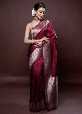 Pink Dupion Silk Saree Without Blouse Piece - Indian Silk House Agencies