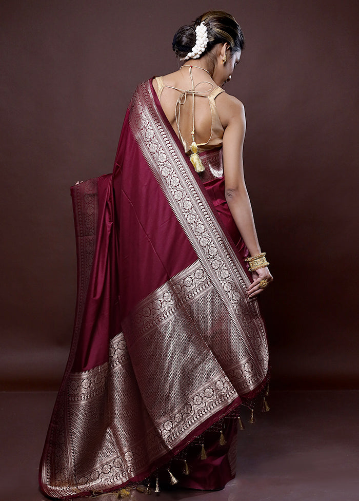 Pink Dupion Silk Saree Without Blouse Piece - Indian Silk House Agencies