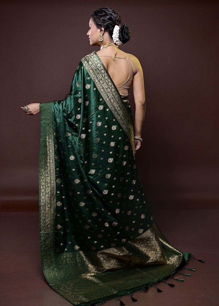 Green Dupion Silk Saree With Blouse Piece