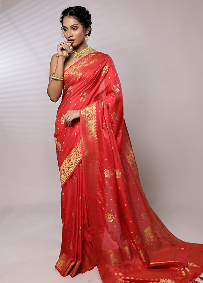 Red Georgette Saree With Blouse Piece - Indian Silk House Agencies