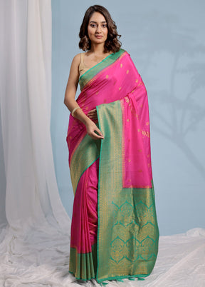 Pink Georgette Saree With Blouse Piece - Indian Silk House Agencies