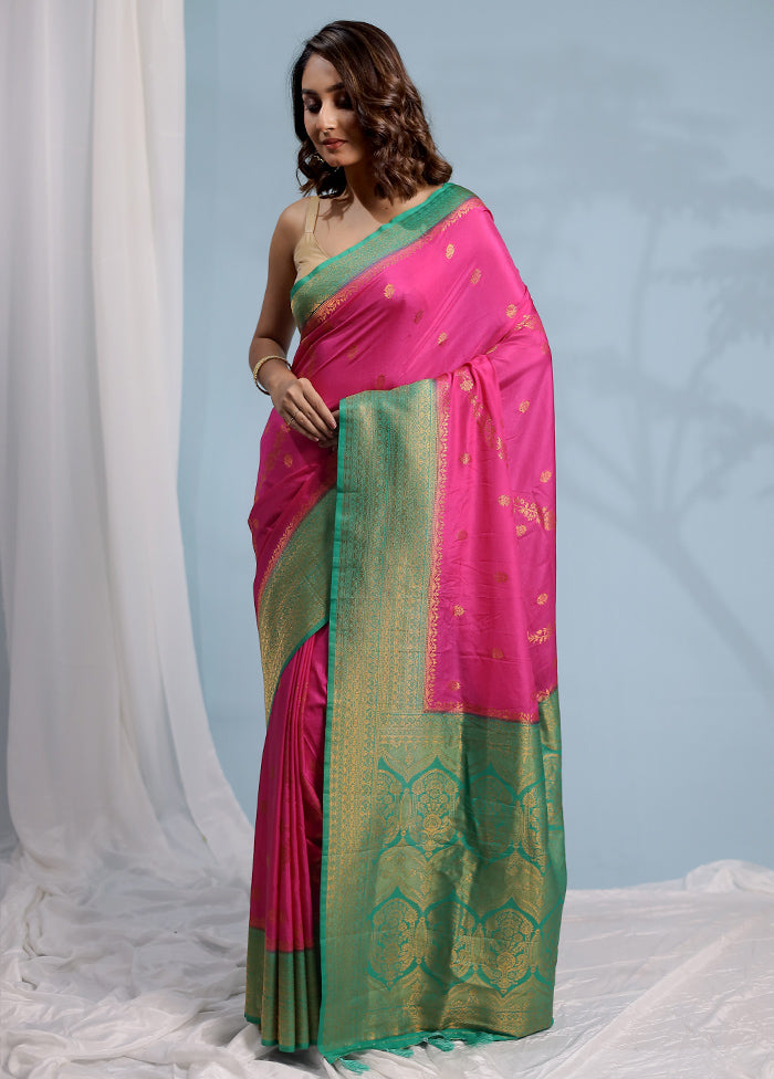 Pink Georgette Saree With Blouse Piece - Indian Silk House Agencies