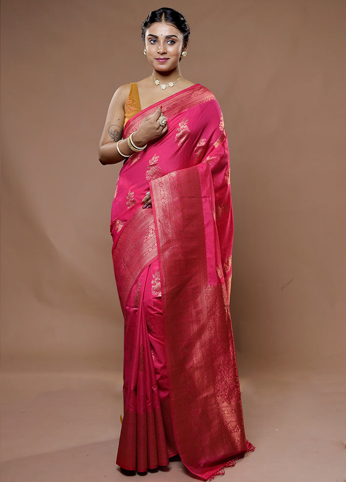 Pink Dupion Silk Saree With Blouse Piece - Indian Silk House Agencies