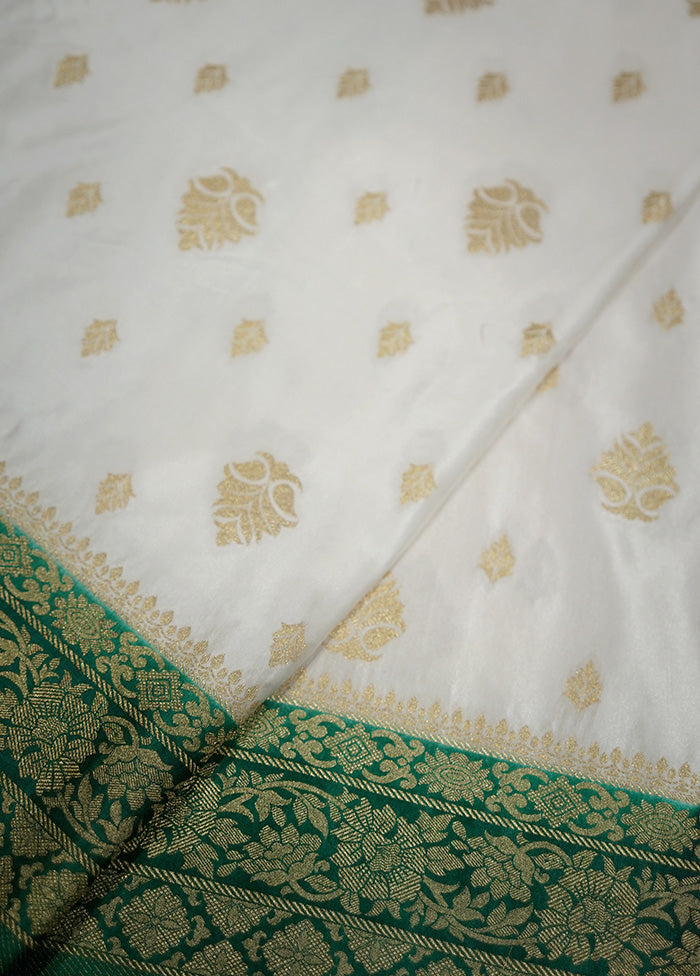 Green Dupion Silk Saree With Blouse Piece - Indian Silk House Agencies