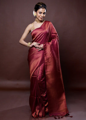 Pink Dupion Silk Saree Without Blouse Piece - Indian Silk House Agencies