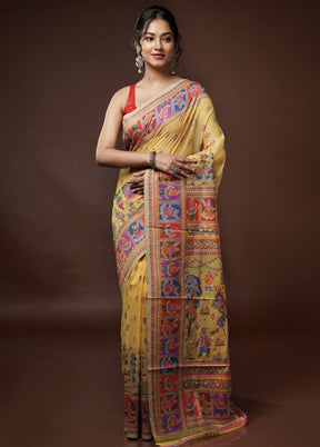 Cream Cotton Saree With Blouse Piece - Indian Silk House Agencies