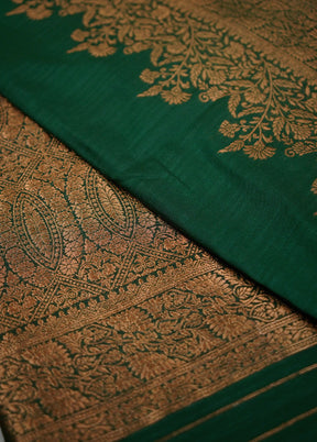 Green Dupion Silk Saree With Blouse Piece - Indian Silk House Agencies