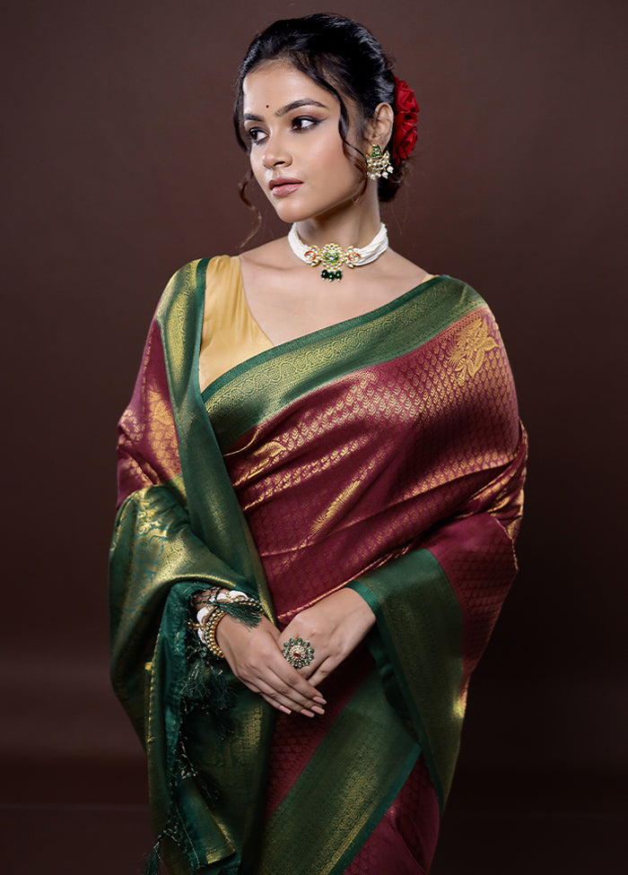 Green Dupion Silk Saree Without Blouse Piece - Indian Silk House Agencies