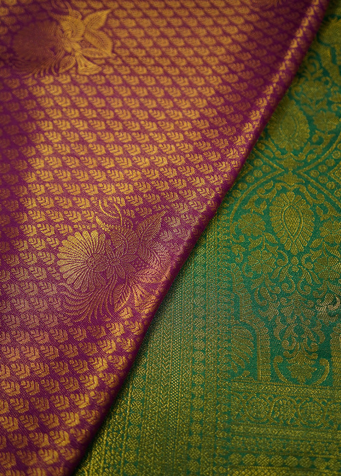 Green Dupion Silk Saree Without Blouse Piece - Indian Silk House Agencies