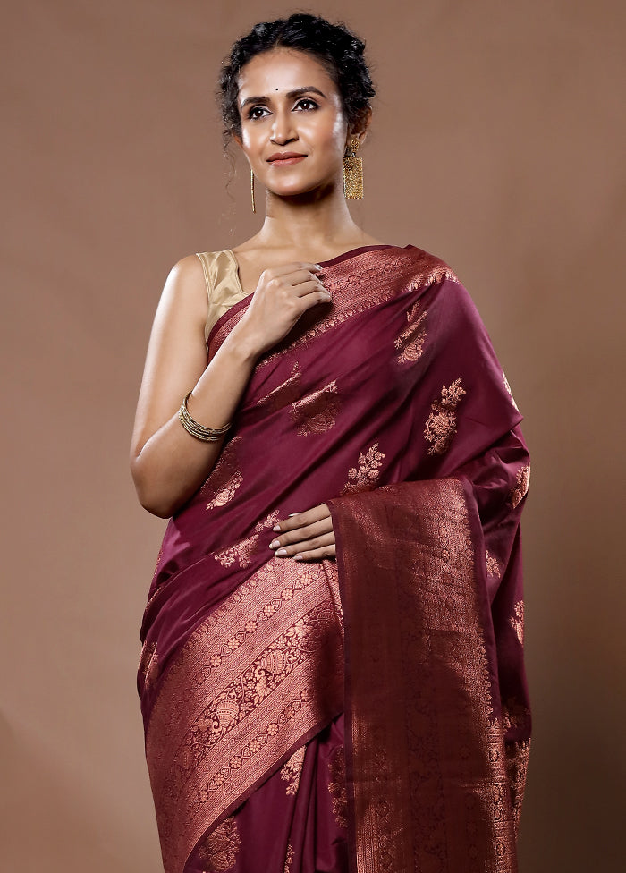 Purple Dupion Silk Saree With Blouse Piece - Indian Silk House Agencies