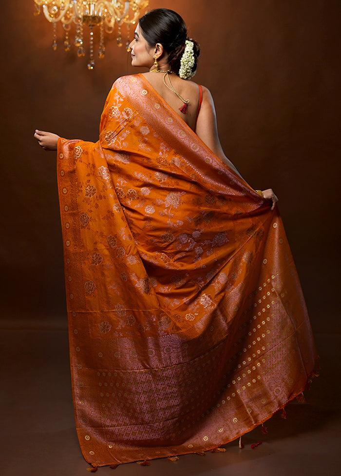 Rust Georgette Saree With Blouse Piece - Indian Silk House Agencies