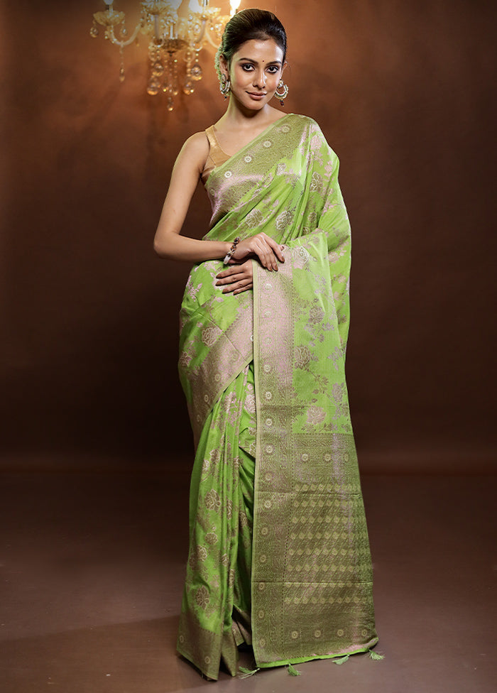 Green Georgette Saree With Blouse Piece - Indian Silk House Agencies