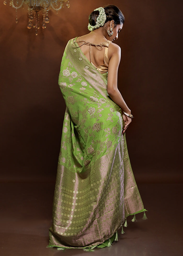 Green Georgette Saree With Blouse Piece - Indian Silk House Agencies