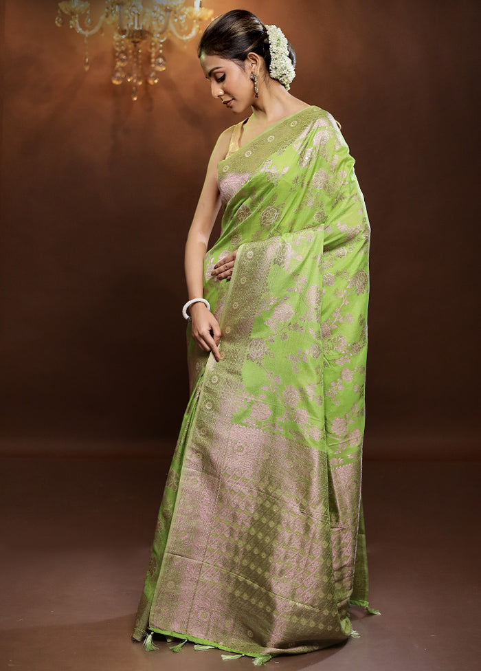 Green Georgette Saree With Blouse Piece - Indian Silk House Agencies