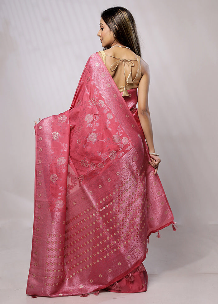 Pink Georgette Saree With Blouse Piece - Indian Silk House Agencies