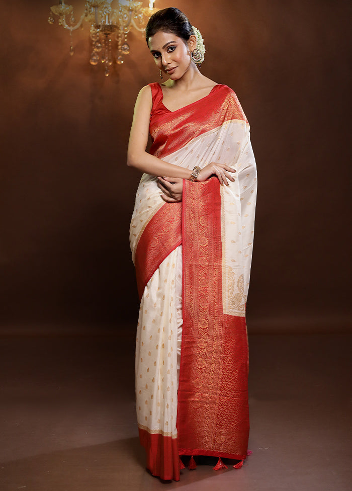 White Georgette Saree With Blouse Piece