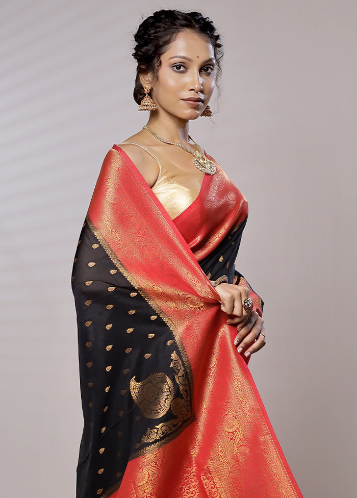 Black Georgette Saree With Blouse Piece