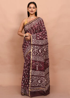 Multicolor Chanderi Cotton Saree With Blouse Piece - Indian Silk House Agencies