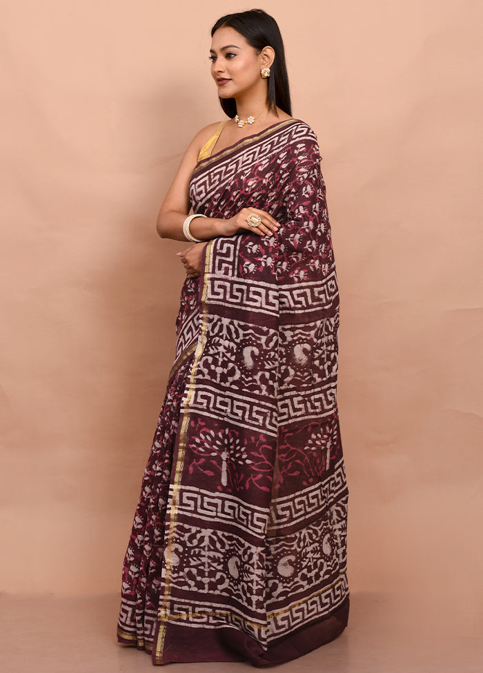 Multicolor Chanderi Cotton Saree With Blouse Piece - Indian Silk House Agencies