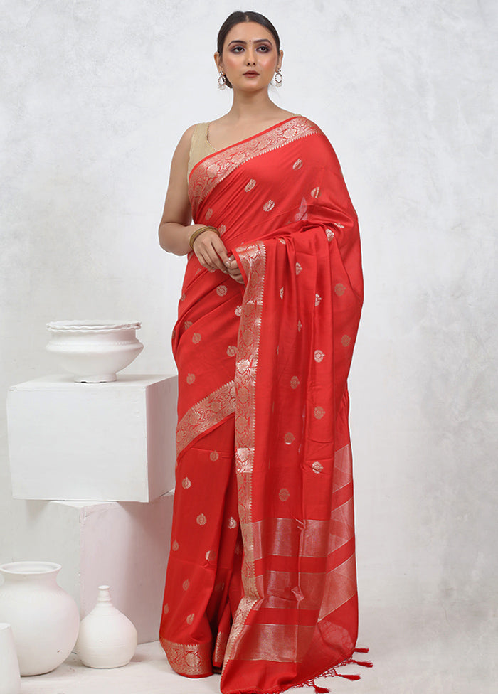 Pink Cotton Saree With Blouse Piece