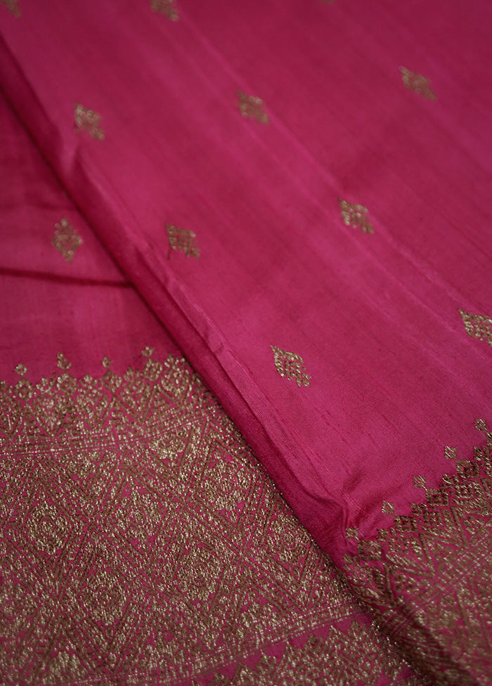 Pink Tussar Silk Saree With Blouse Piece - Indian Silk House Agencies