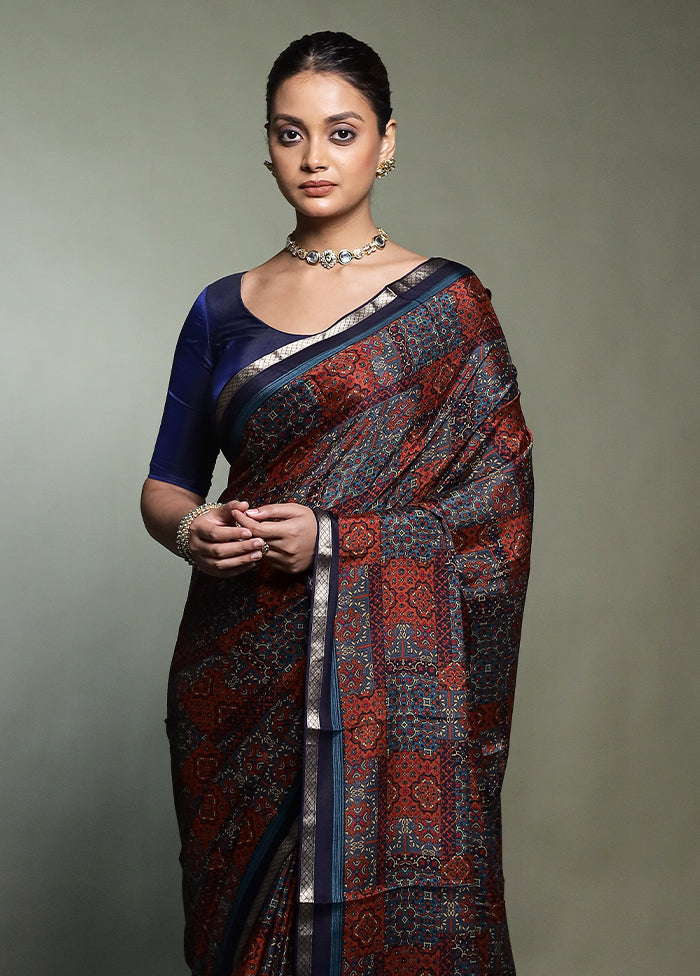 Multicolor Handloom Chiffon Pure Silk Saree With Blouse Piece
