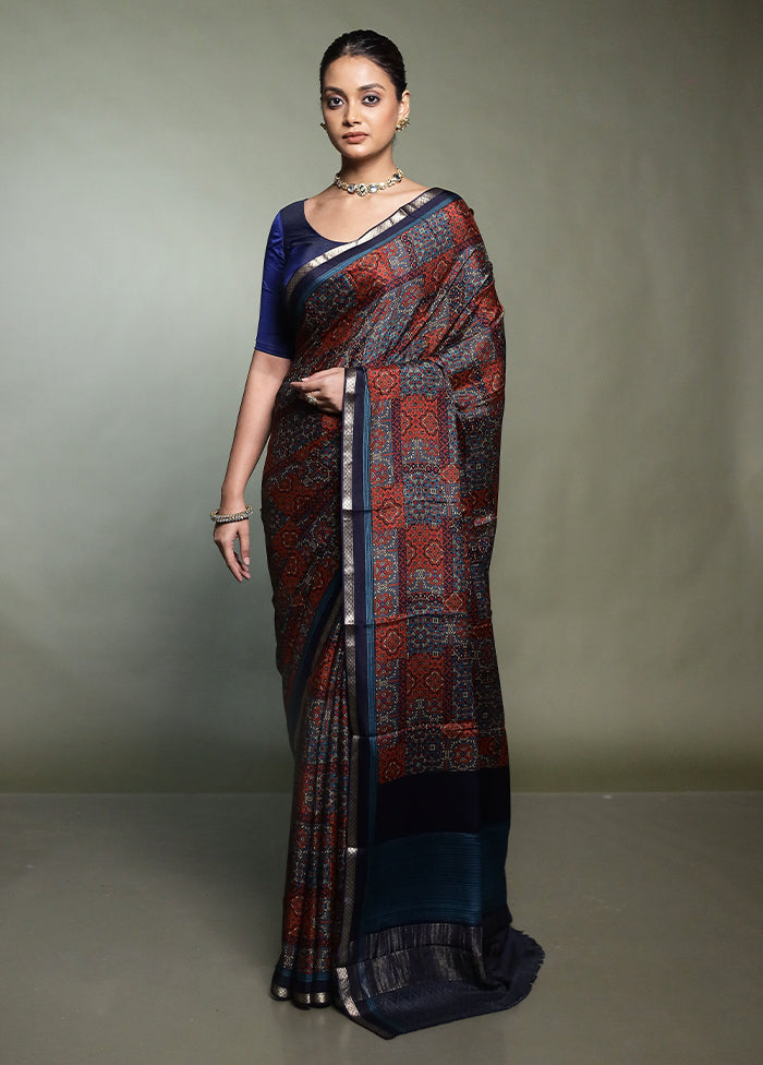 Multicolor Handloom Chiffon Pure Silk Saree With Blouse Piece