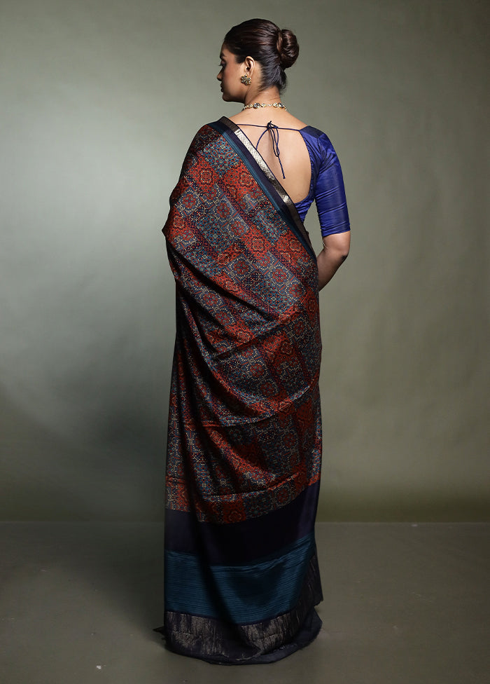 Multicolor Handloom Chiffon Pure Silk Saree With Blouse Piece
