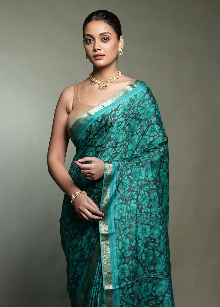 Grey Handloom Chiffon Pure Silk Saree With Blouse Piece