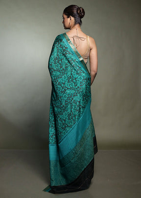 Grey Handloom Chiffon Pure Silk Saree With Blouse Piece