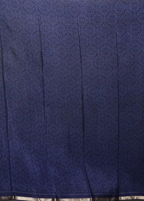 Blue Handloom Chiffon Pure Silk Saree With Blouse Piece