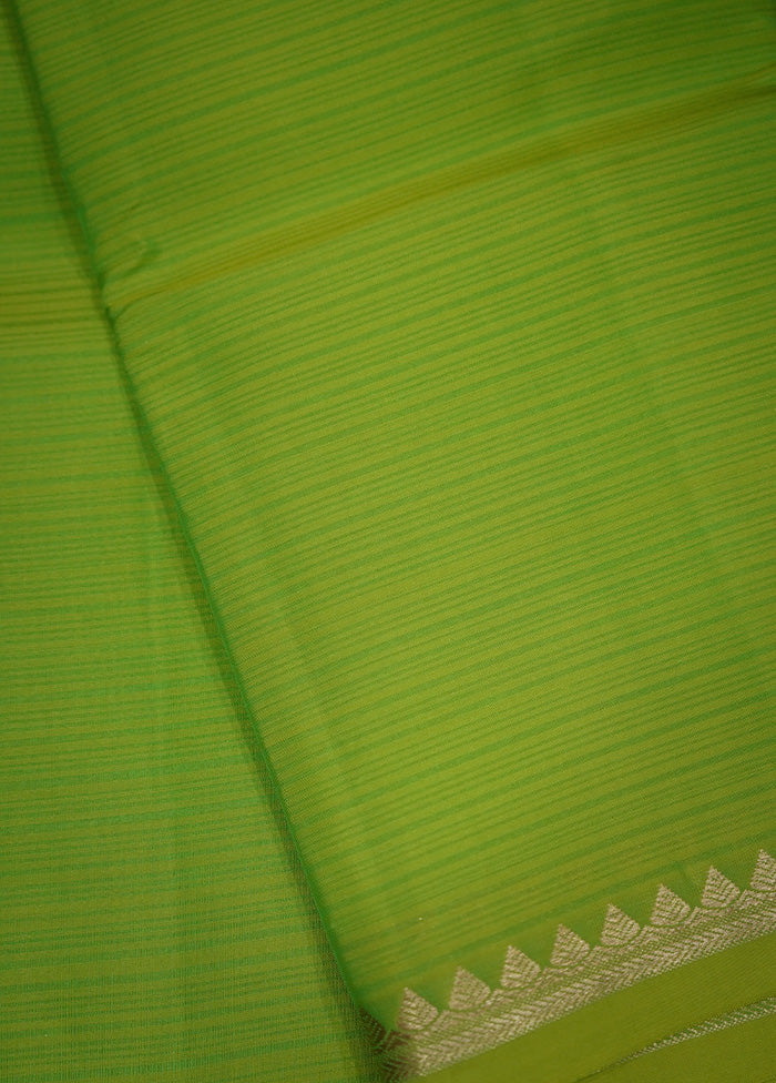 Cream Kanjivaram Silk Saree With Blouse Piece - Indian Silk House Agencies