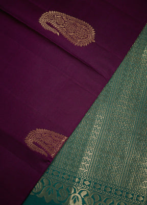 Purple Kanjivaram Pure Silk Saree With Blouse Piece - Indian Silk House Agencies