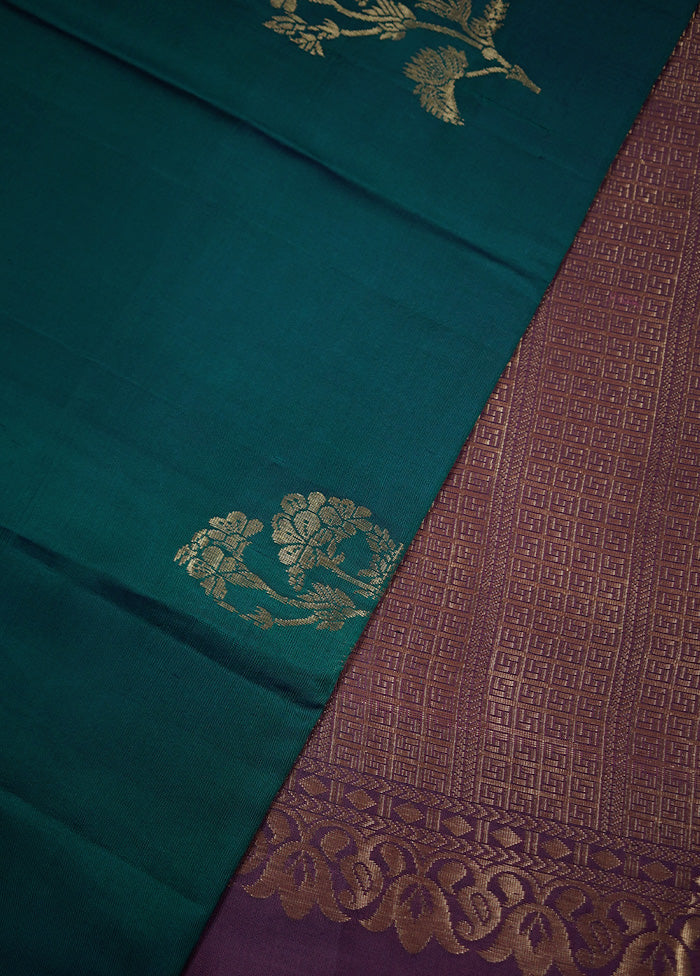 Green Kanjivaram Pure Silk Saree With Blouse Piece - Indian Silk House Agencies