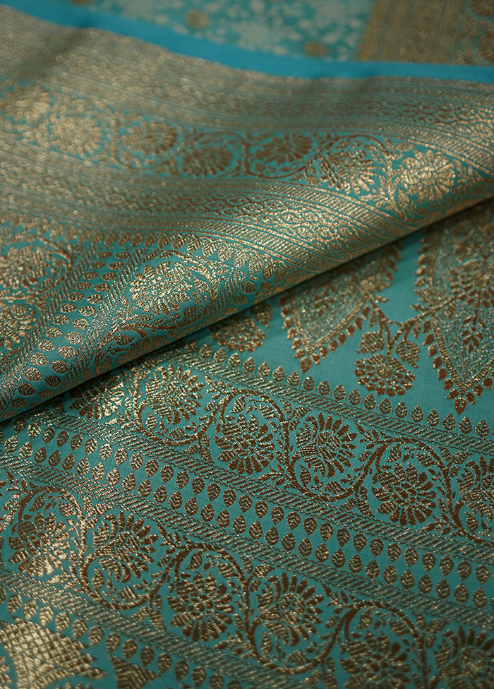 Green Banarasi Silk Saree With Blouse Piece - Indian Silk House Agencies