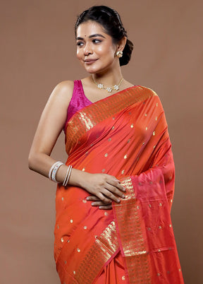 Pink Kanjivaram Silk Saree With Blouse Piece - Indian Silk House Agencies