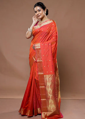 Pink Kanjivaram Silk Saree With Blouse Piece - Indian Silk House Agencies