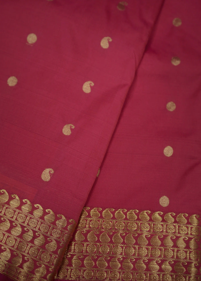 Pink Kanjivaram Silk Saree With Blouse Piece - Indian Silk House Agencies