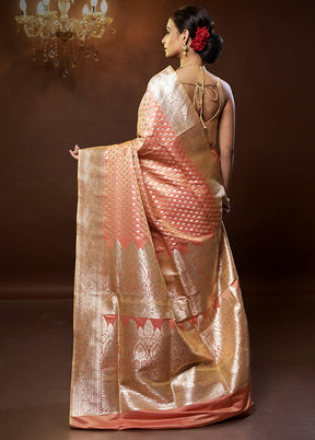 Pink Banarasi Silk Saree With Blouse Piece - Indian Silk House Agencies