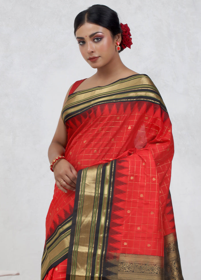 Pink Gadwal Pure Silk Saree Without Blouse Piece - Indian Silk House Agencies