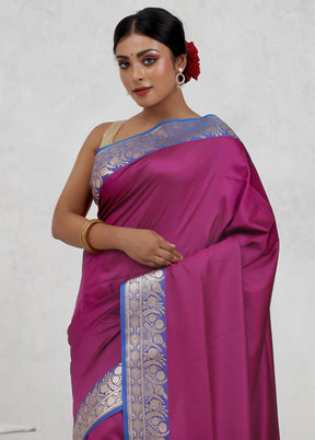 Pink Banarasi Silk Saree Without Blouse Piece - Indian Silk House Agencies