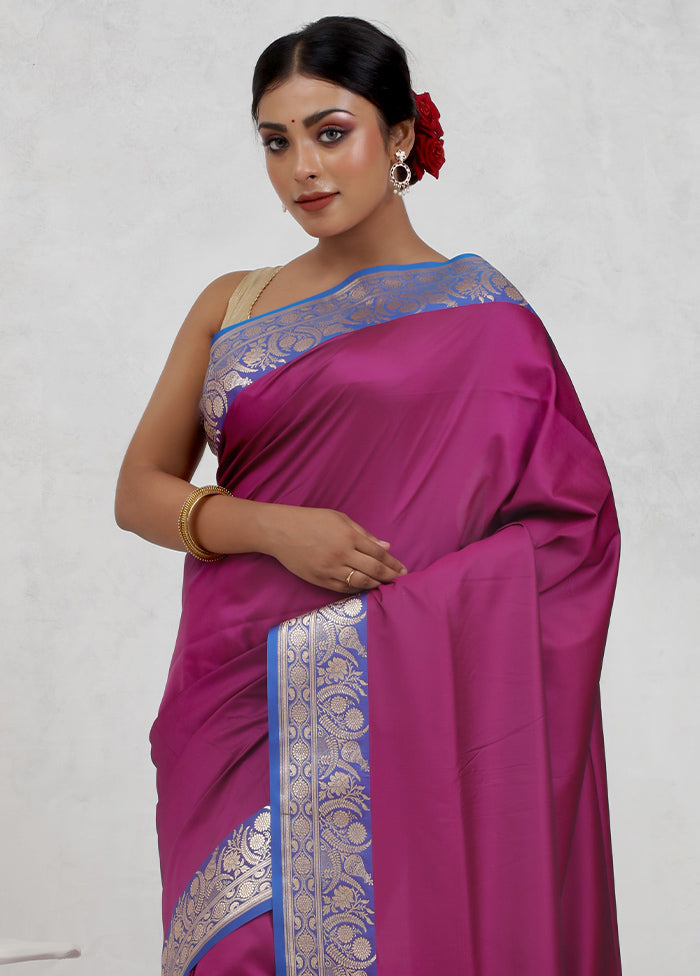 Pink Banarasi Silk Saree Without Blouse Piece - Indian Silk House Agencies