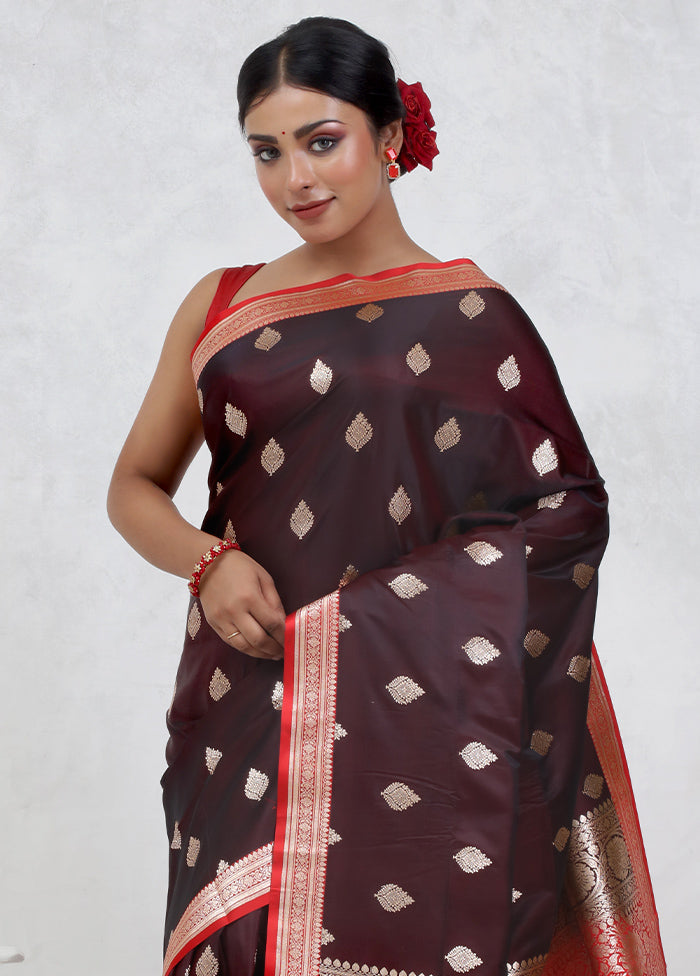 Maroon Banarasi Silk Saree Without Blouse Piece - Indian Silk House Agencies