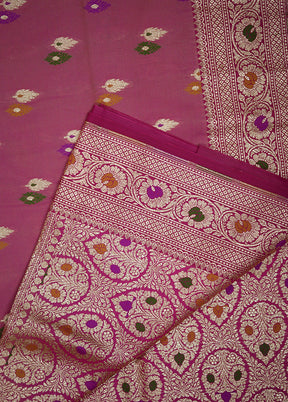 Pink Banarasi Pure Silk Saree With Blouse Piece - Indian Silk House Agencies