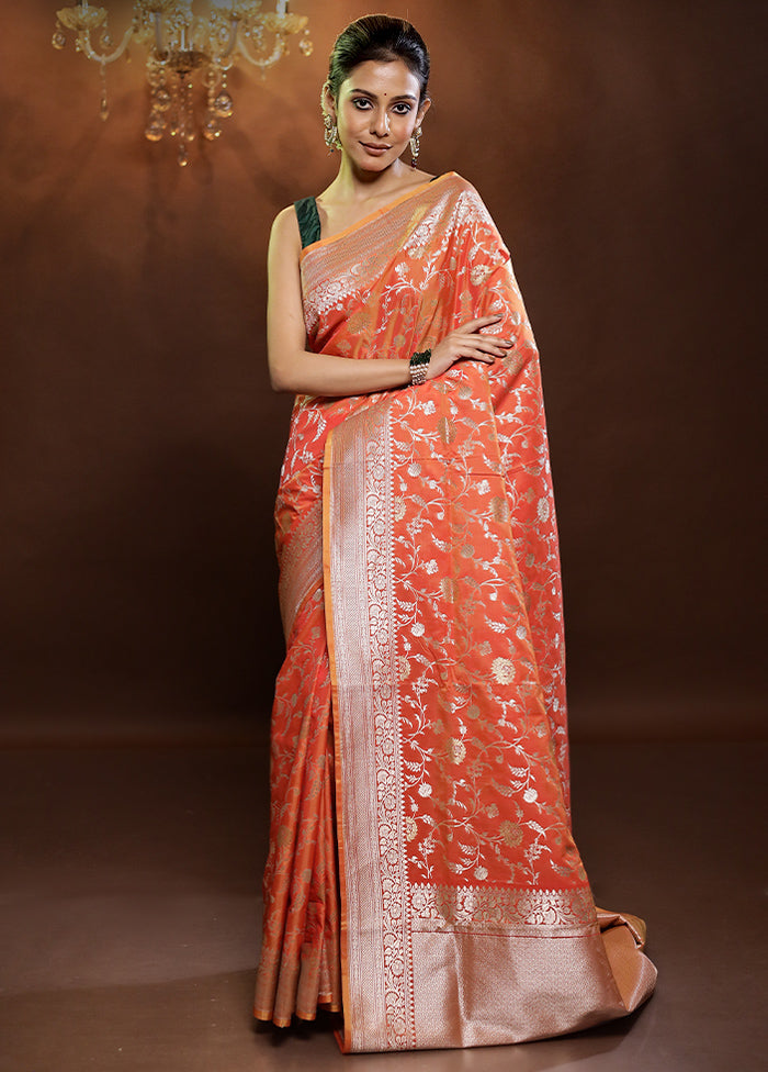 Pink Uppada Silk Saree With Blouse Piece