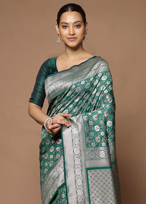 Blue Uppada Silk Saree With Blouse Piece