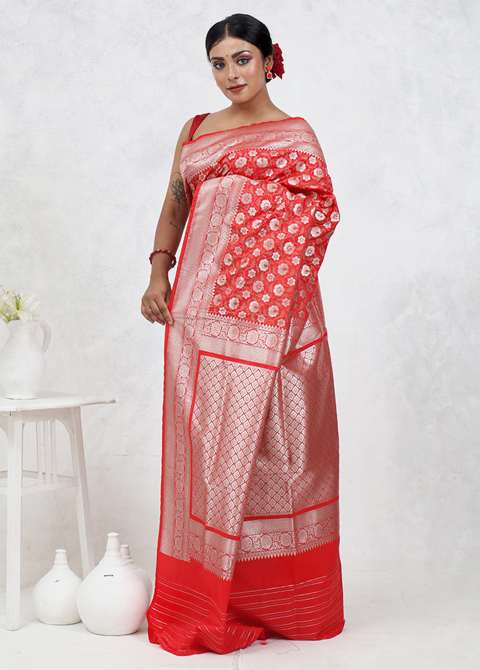 Pink Uppada Silk Saree Without Blouse Piece - Indian Silk House Agencies