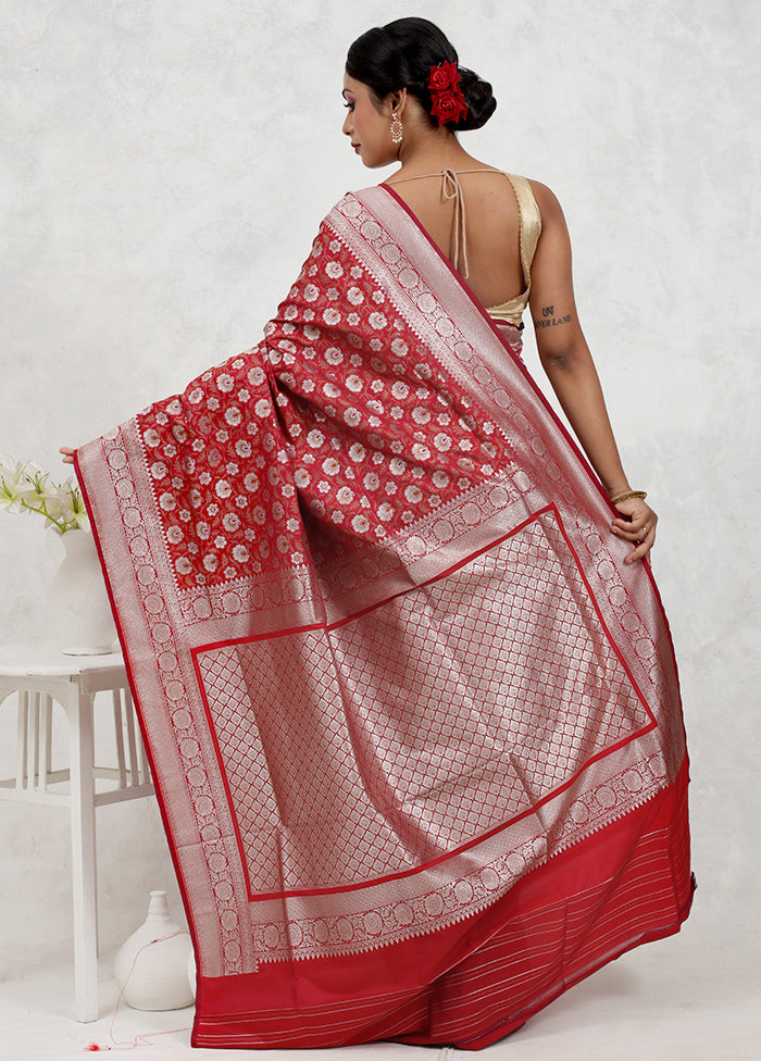 Pink Uppada Silk Saree Without Blouse Piece - Indian Silk House Agencies