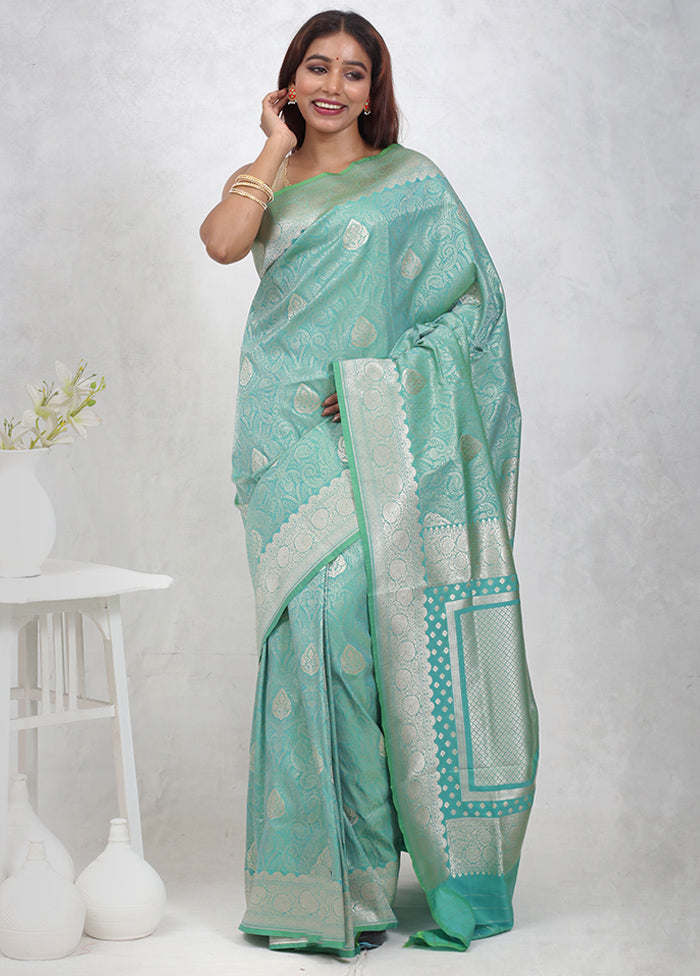 Green Uppada Silk Saree Without Blouse Piece - Indian Silk House Agencies