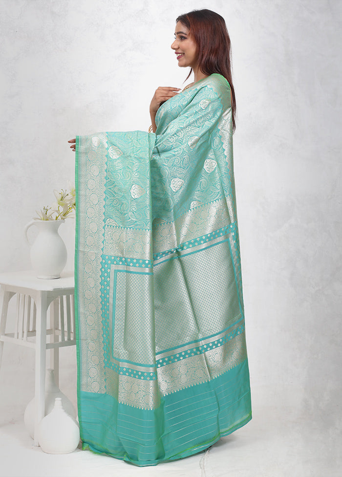 Green Uppada Silk Saree Without Blouse Piece - Indian Silk House Agencies